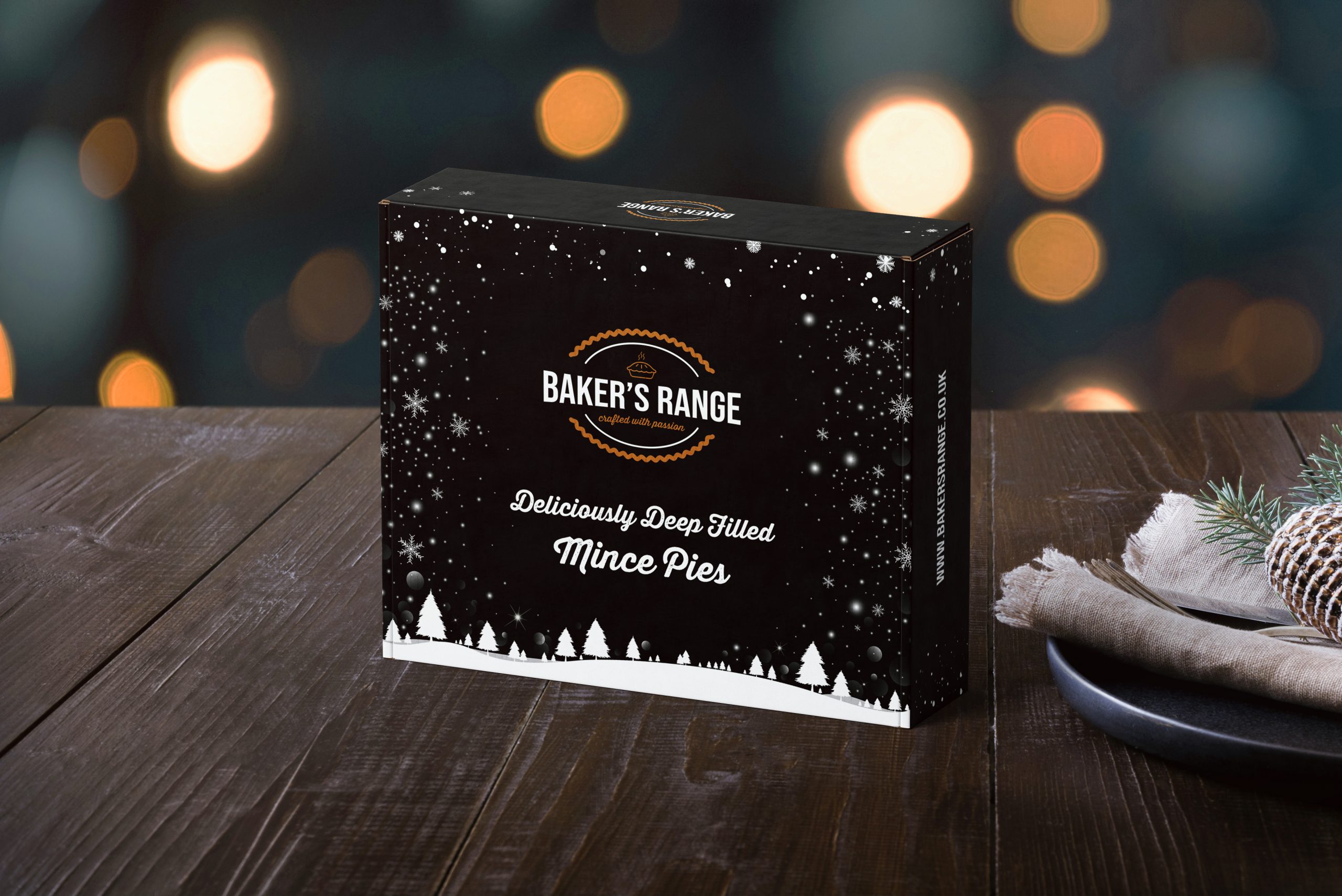 Food packaging design for mince pie box for food manufacturer