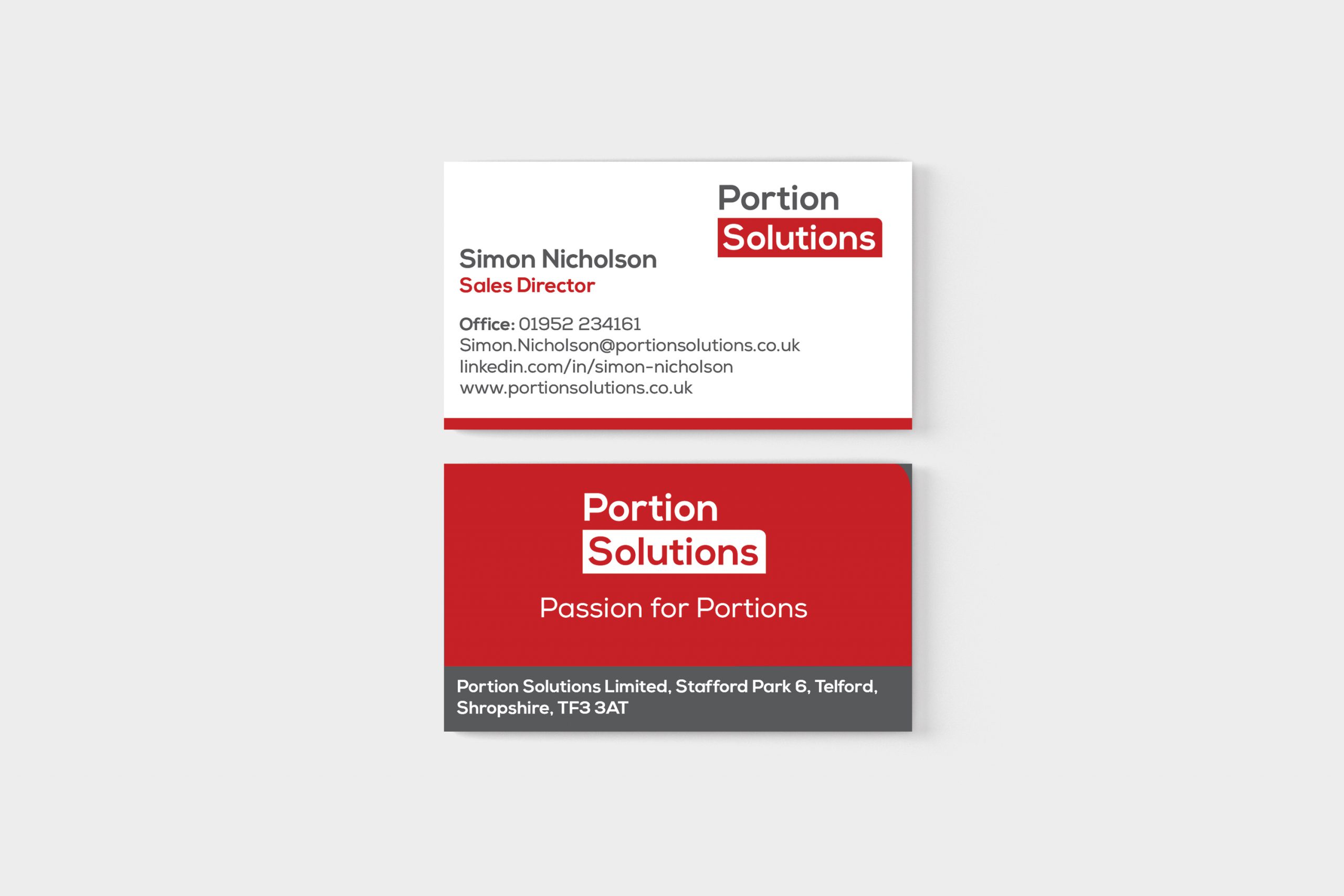Business card design and print for food manufacturer